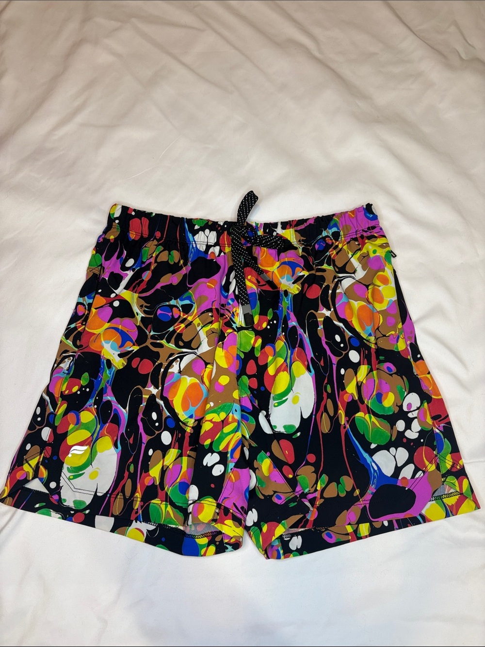 Fabletics Men's "The One" Shorts Limited Edition Black Kaleidoscope Print Small